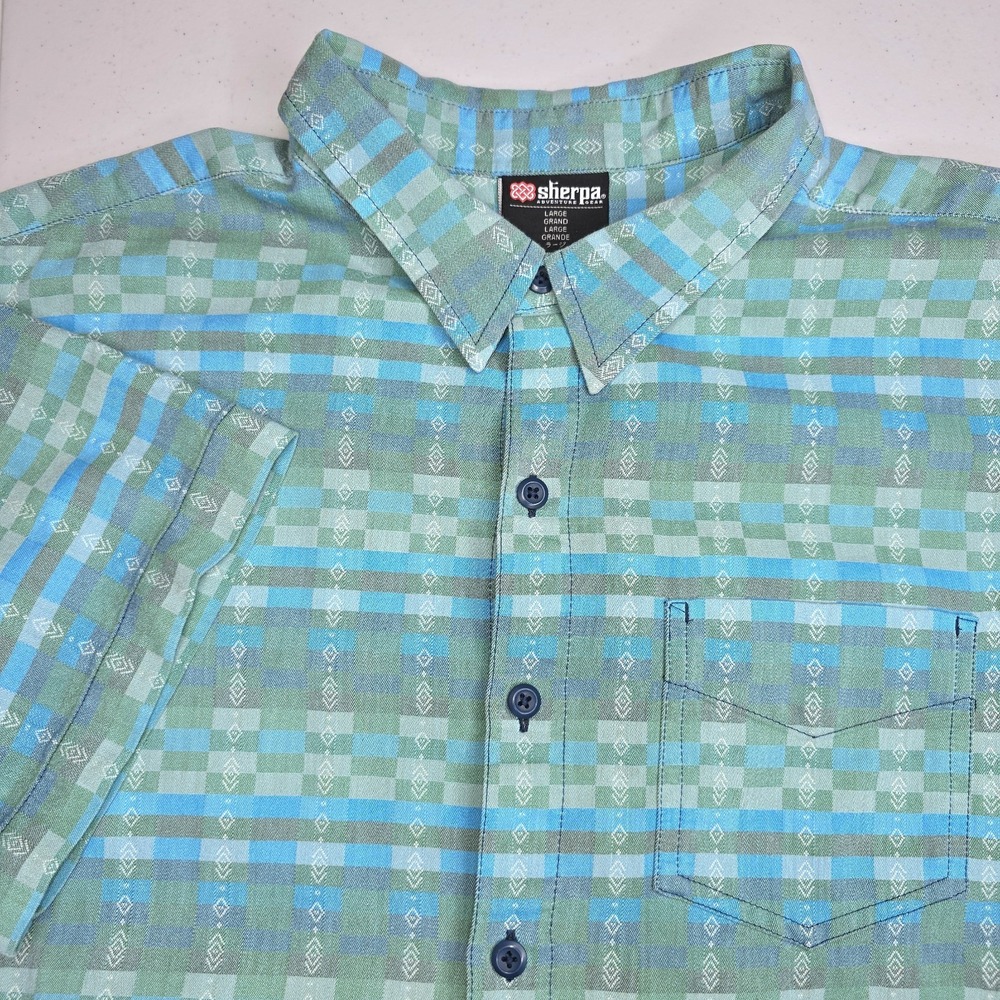 SHERPA‎ ADVENTURE GEAR Men's L Multicolor Southwestern Short Sleeve Shirt -2001